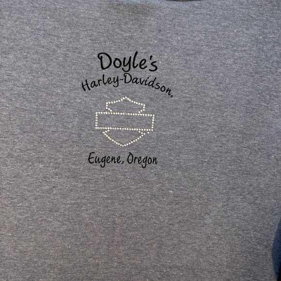 Harley-Davidson Women's XXL Gray Scoop Neck T Shirt Eugene, OR Doyle's Short Slv - Picture 2 of 6